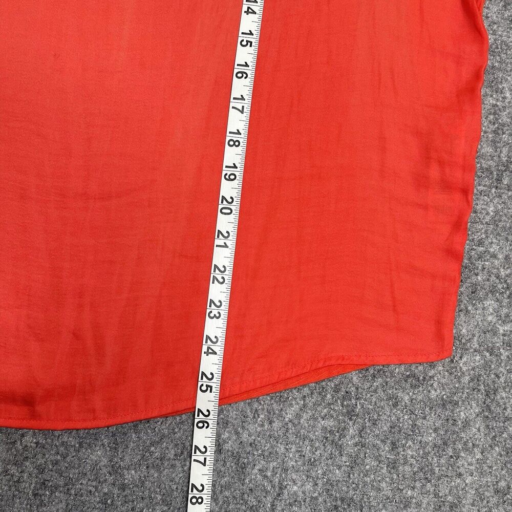 Chicos Top Size 3 Womens XL Orange 3/4 Sleeve Lightweight Knit Peasant Blouse - Picture 7 of 8